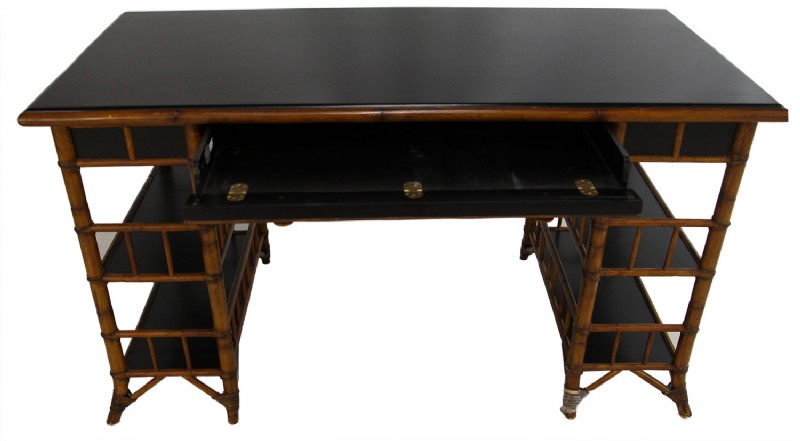 Bamboo Desk Frame With Black Accents For Sale In Ct Middlebury