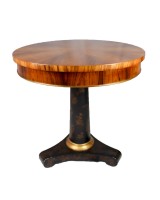 Black and Gold Leaf Pedestal Table