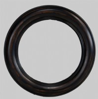 Round Multilevel Wooden Framed Beveled Mirror