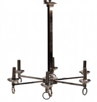 6 Light Black Lacquer Chandelier