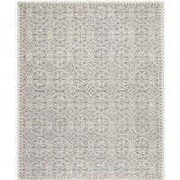 Silver & Ivory Subtly Patterned Wool Rug