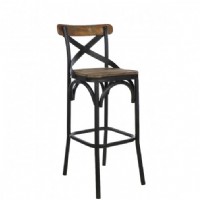 Crossroads Bar Stool with Iron Black