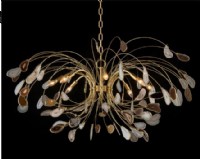 Agate and Brass 8 light Chandelier