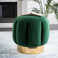 Emerald Green Velvet Chair and Footstool